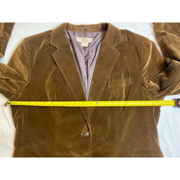 Vintage BJ BARRETT Brown Velour 2-Button Blazer - Women’s Sz 18 EUC - Picture 6 of 8
